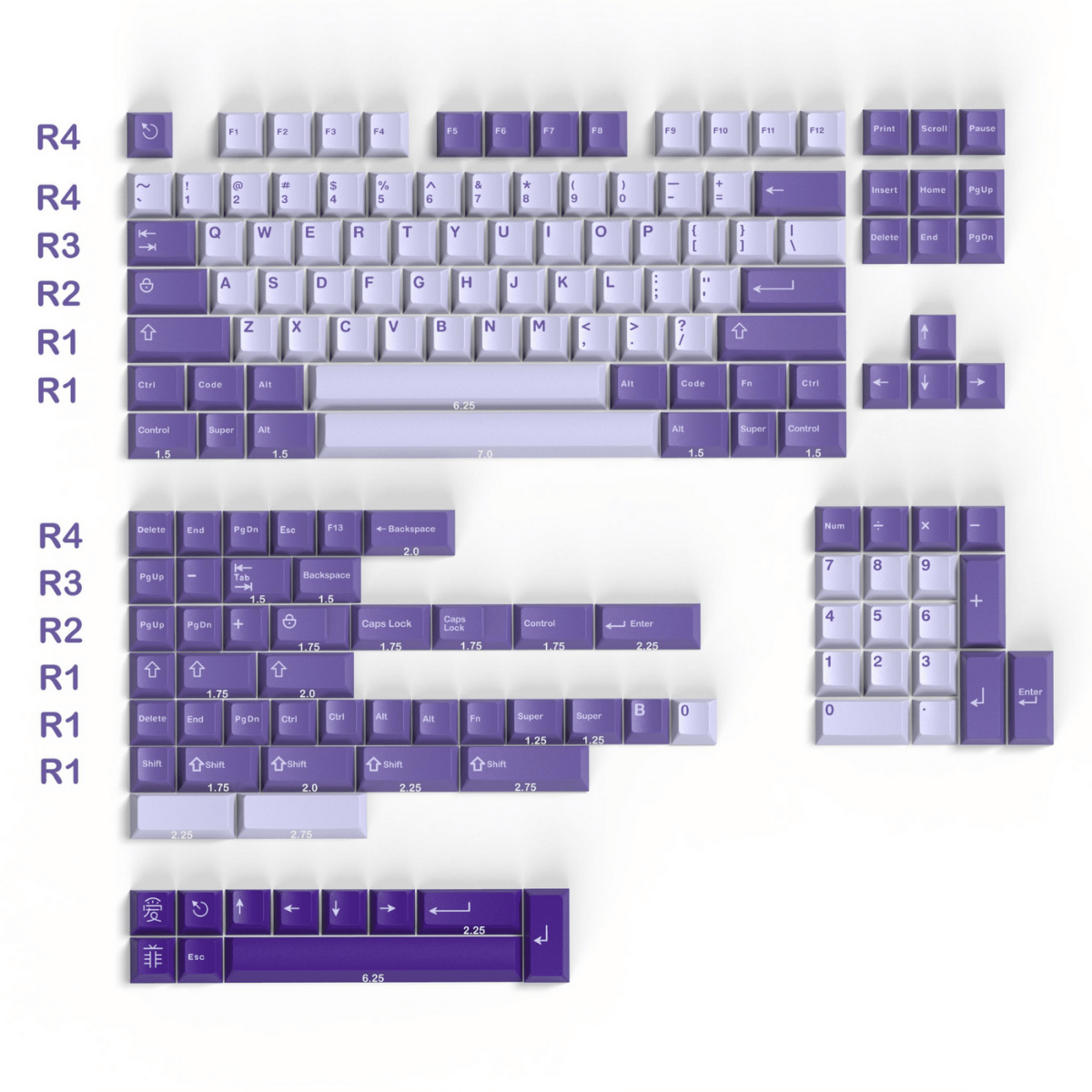 Keycap Aifei ABS Frost Witch ABS Double-shot Cherry Profile