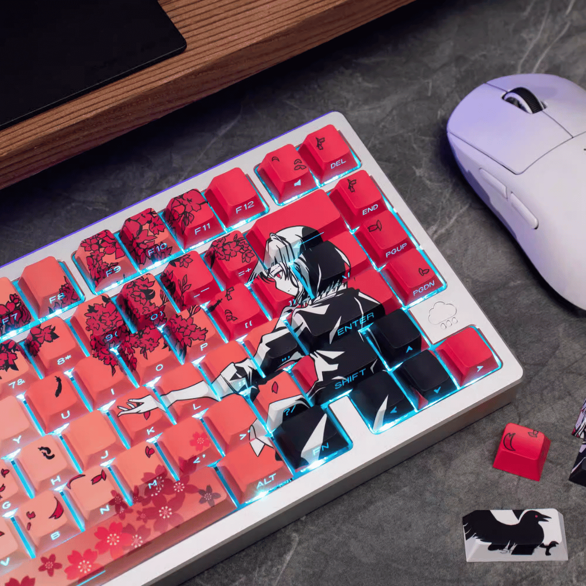 Keycap CMK Makima Sakura PBT Dye-sub Cherry Profile