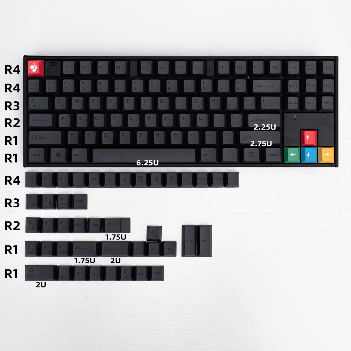 Keycap CMK PBT Black On Gray