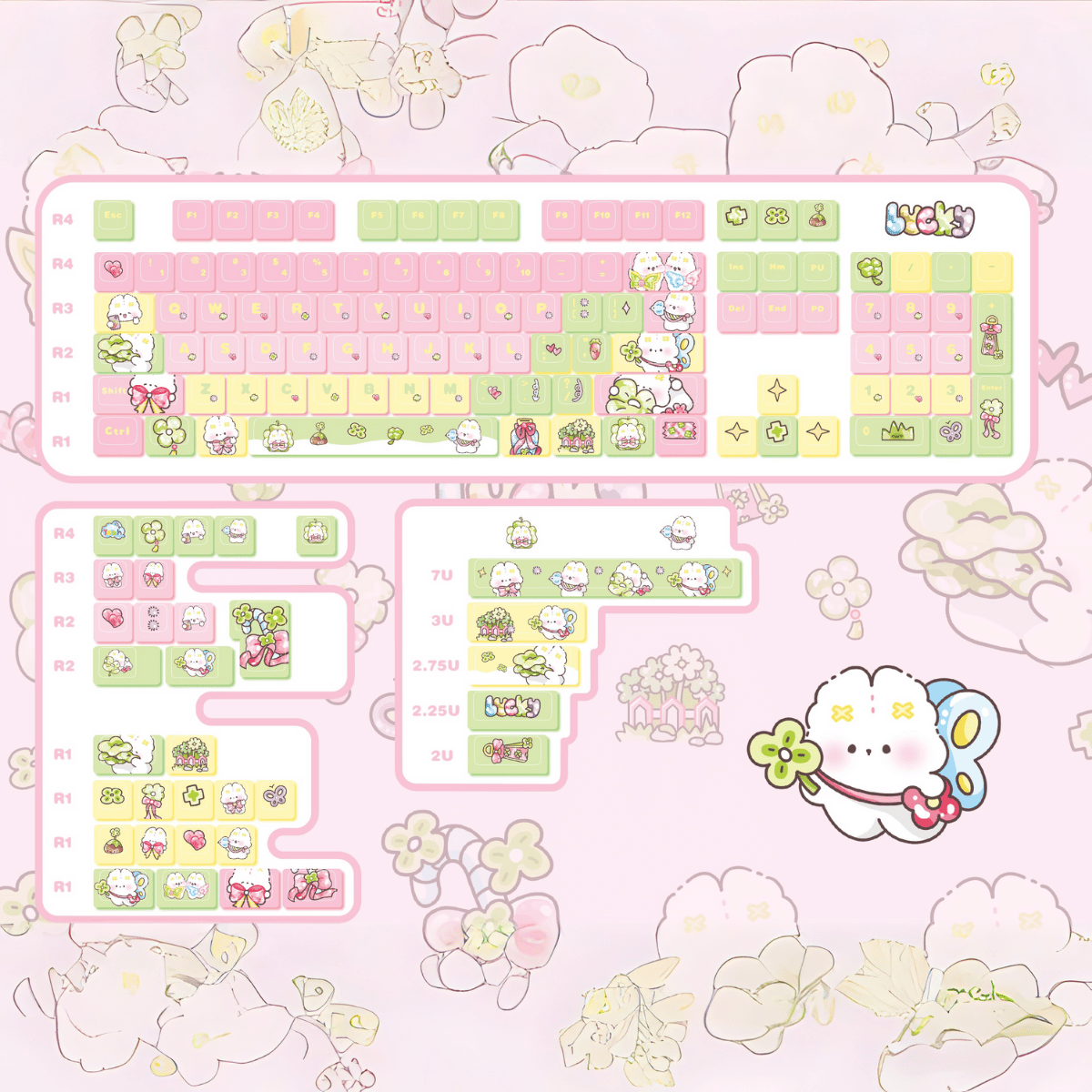 Keycap Lucky Bunny PBT Dye-sub Cherry Profile