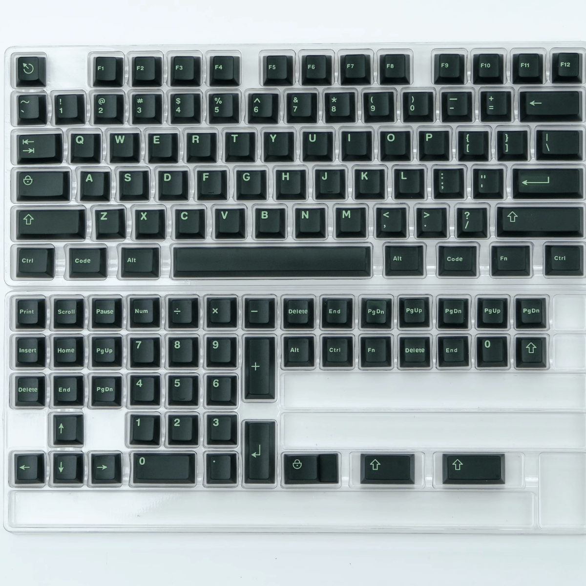Keycap Aifei ABS Semi-transparent Dark Green ABS Double-shot Cherry Profile