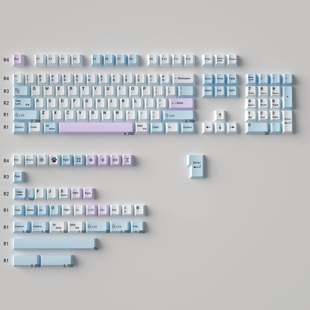 Keycap CMK Purple Potato PBT Dye-sub Cherry Profile
