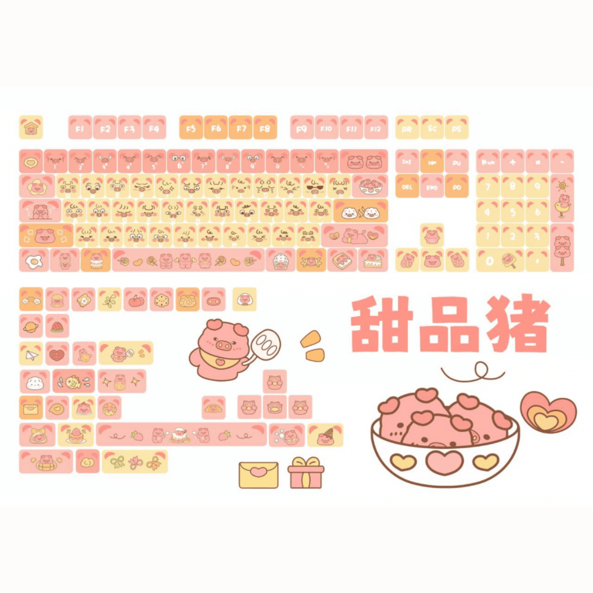 Keycap NDN Dessert Pig PBT Dye-sub PDA Profile