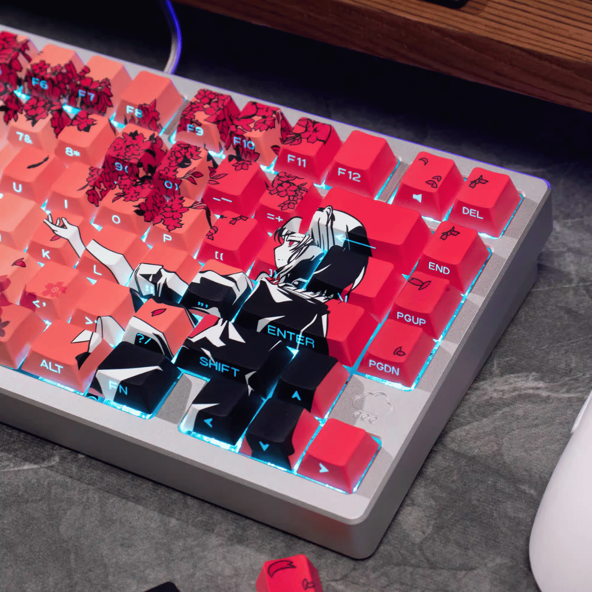 Keycap CMK Makima Sakura PBT Dye-sub Cherry Profile