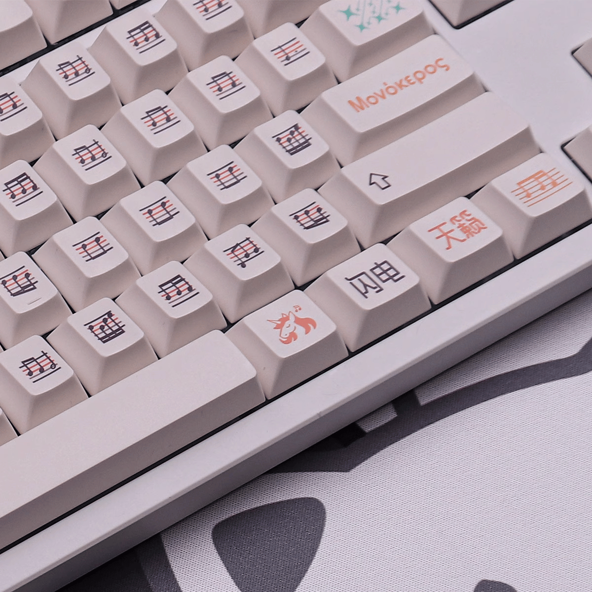 Keycap CMK PBT Unicorn Music PBT Dye-sub Cherry Profile