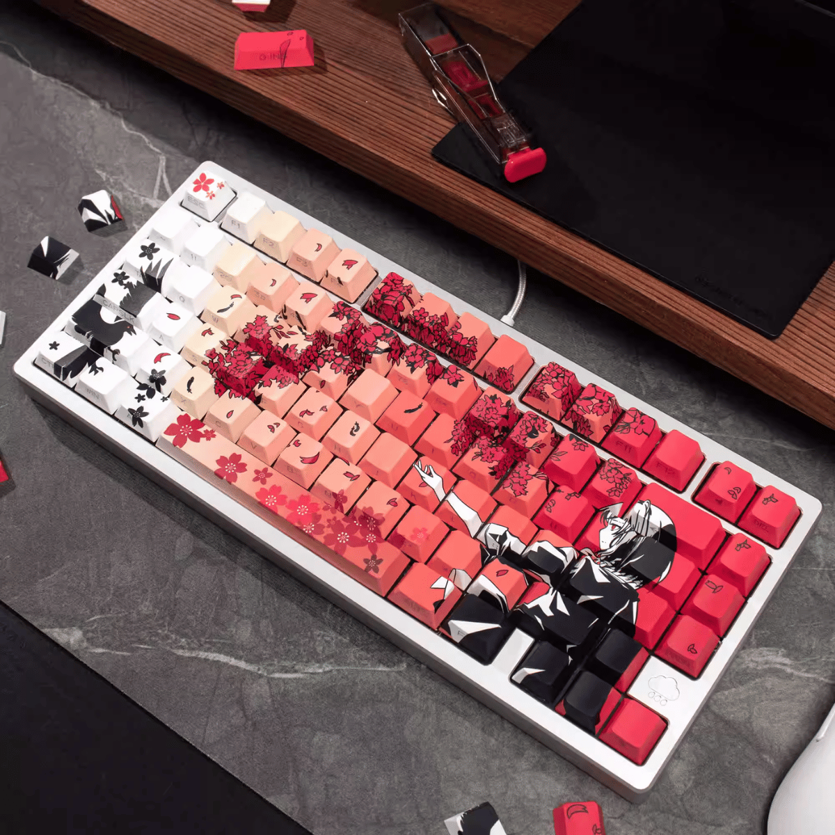 Keycap CMK Makima Sakura PBT Dye-sub Cherry Profile