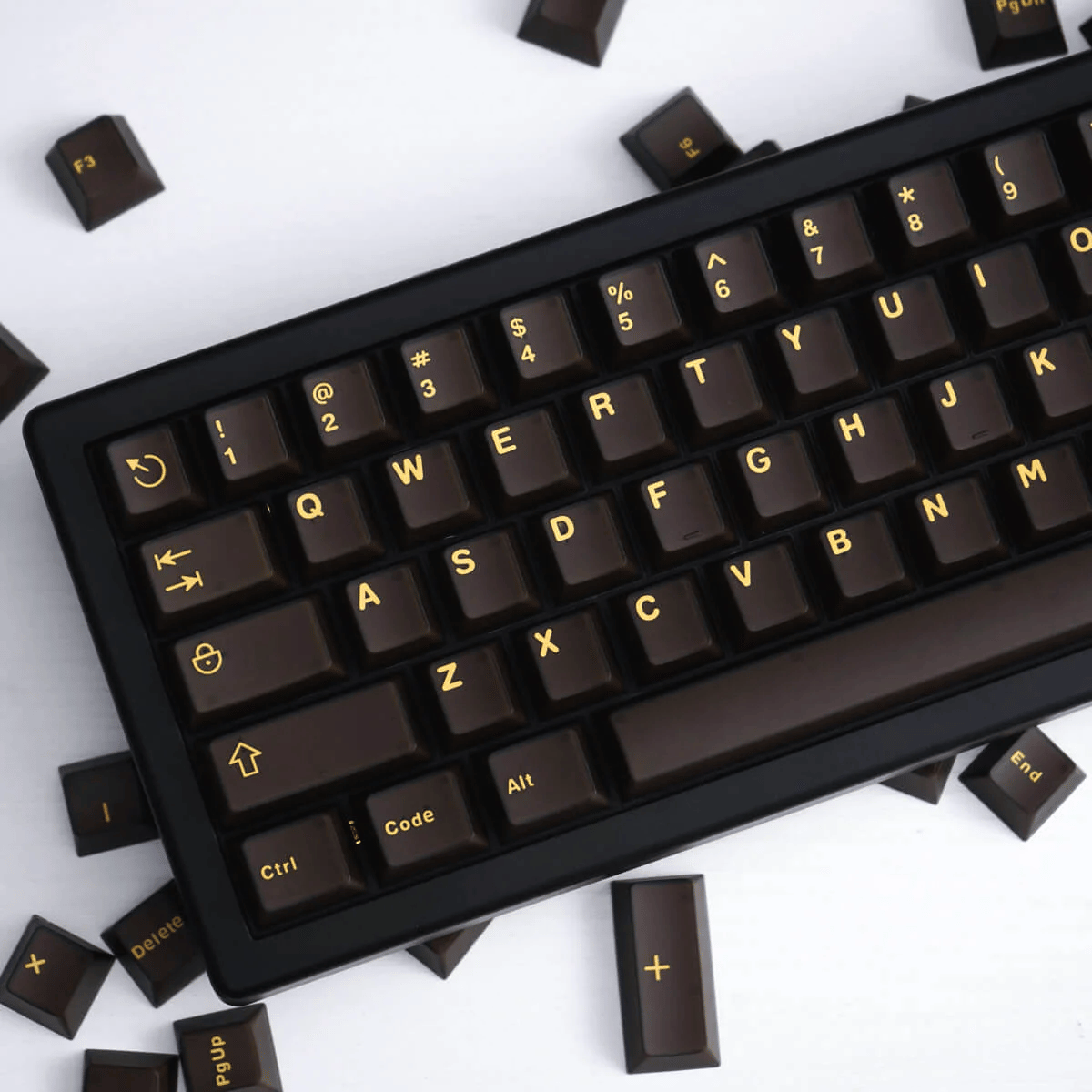Keycap Aifei ABS Semi-transparent Black Gold ABS Double-shot Cherry Profile