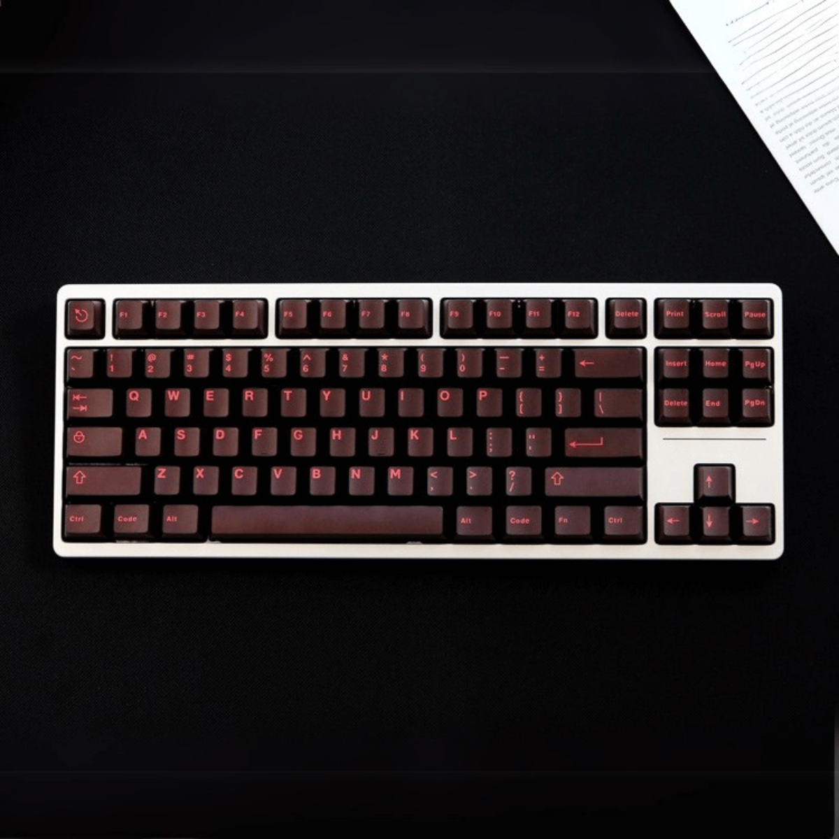 Keycap Aifei ABS Semi-transparent Red Neon ABS Double-shot Cherry Profile