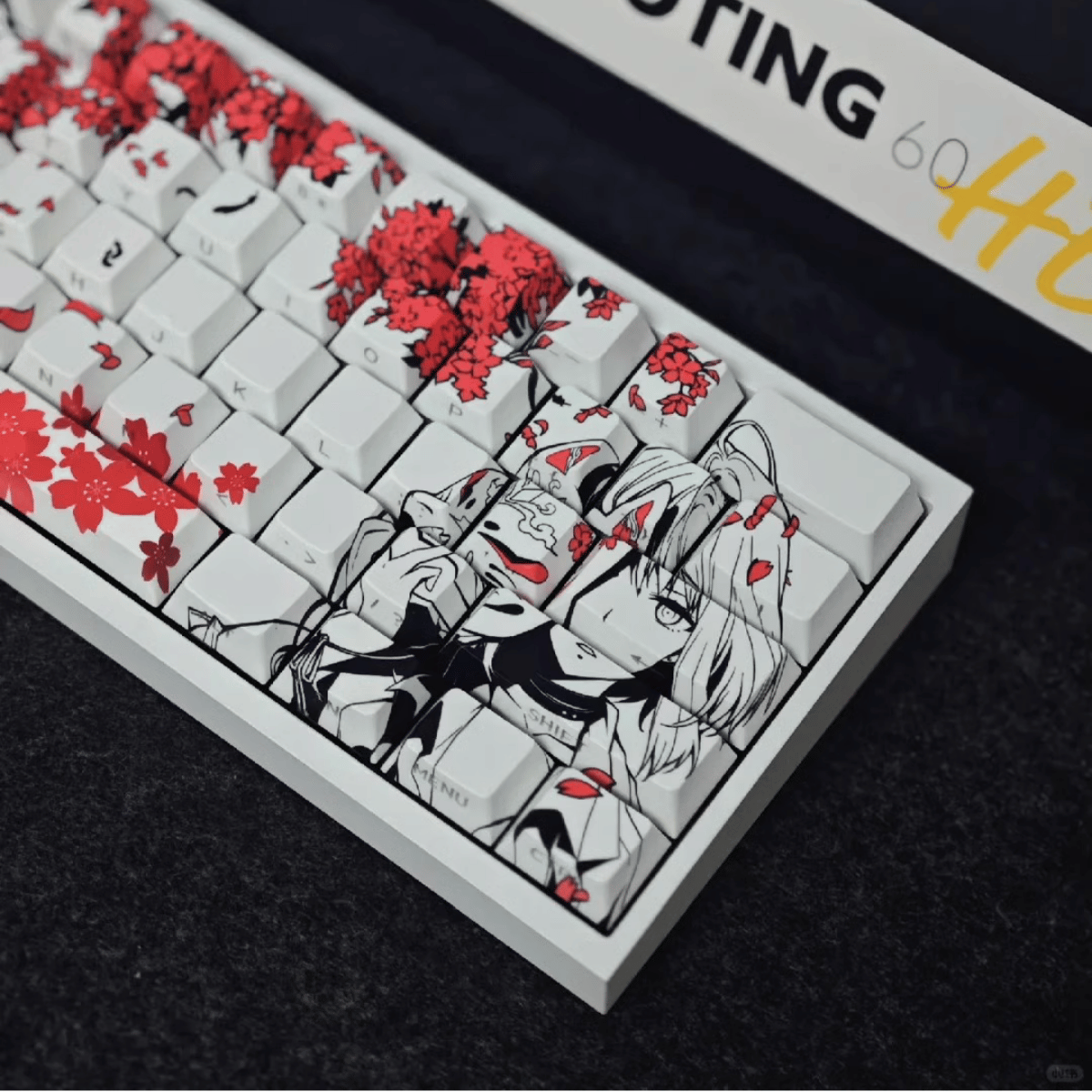 Keycap CMK Makima Fox Masked PBT Dye-sub Cherry Profile