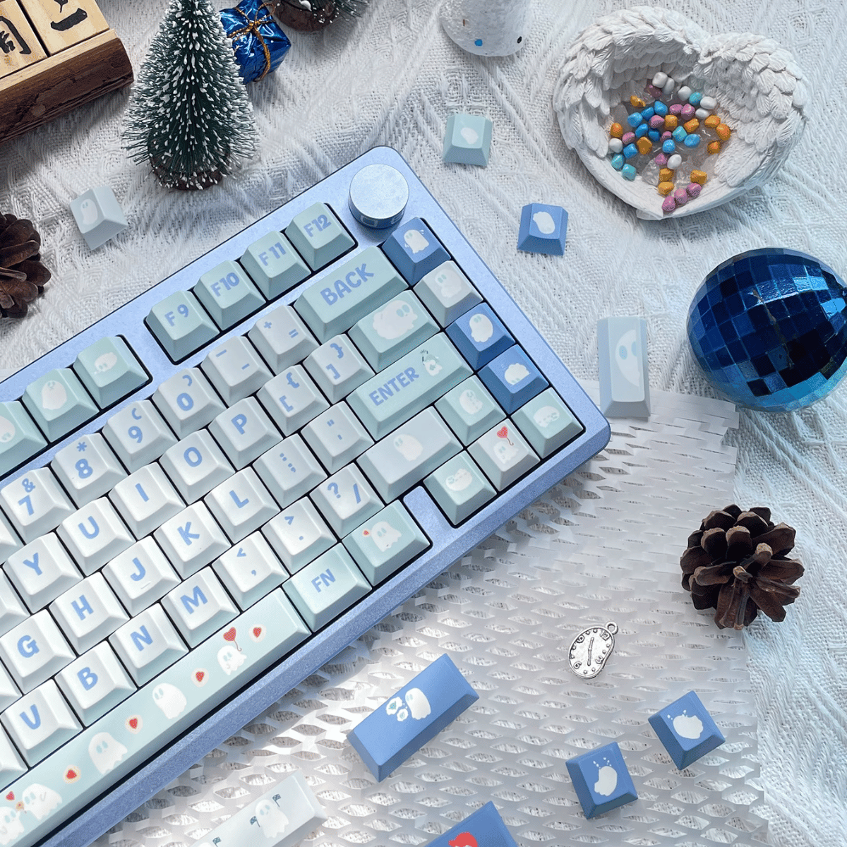 Keycap Blue Ghost PBT Dye-sub Cherry Profile