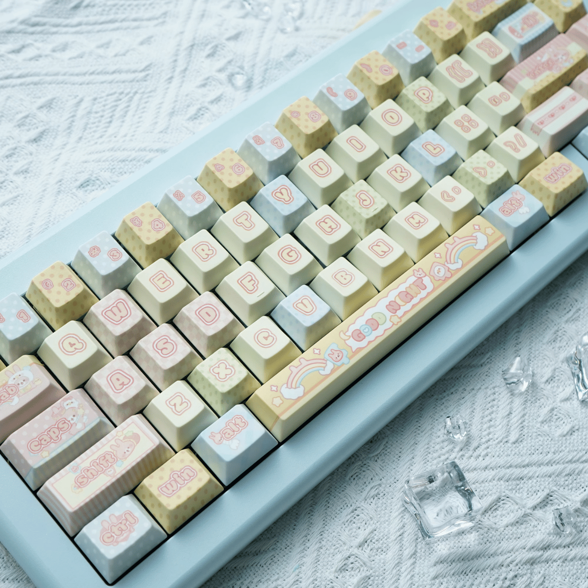 Keycap Rainbow Bunny PBT Dye-sub Cherry Profile
