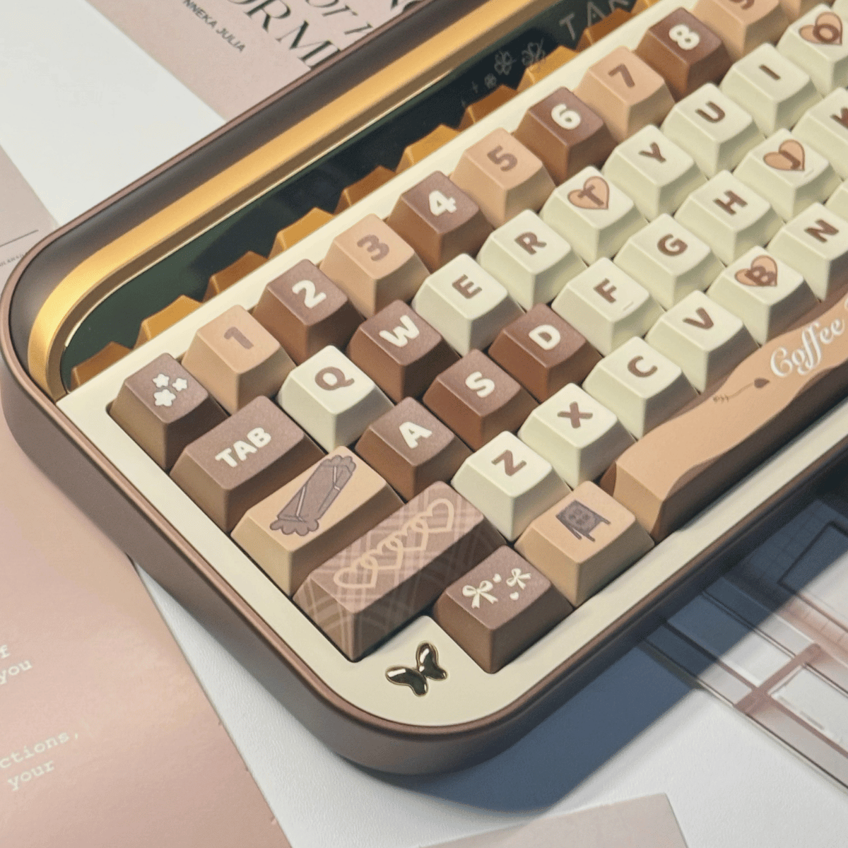 Keycap Caramel Macchiato PBT Dye-sub Cherry Profile