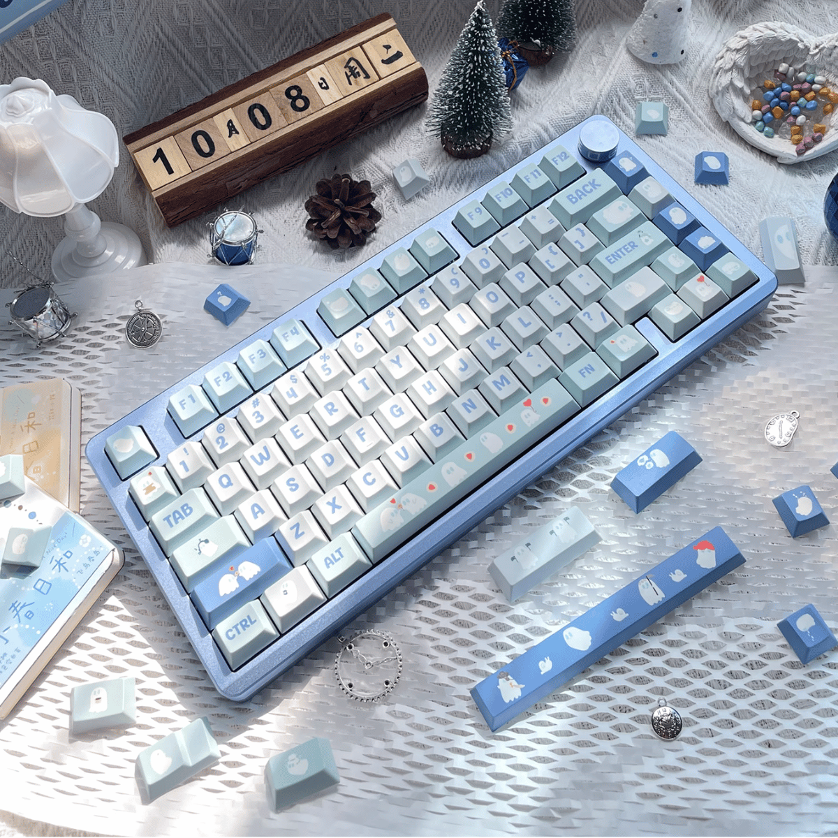 Keycap Blue Ghost PBT Dye-sub Cherry Profile