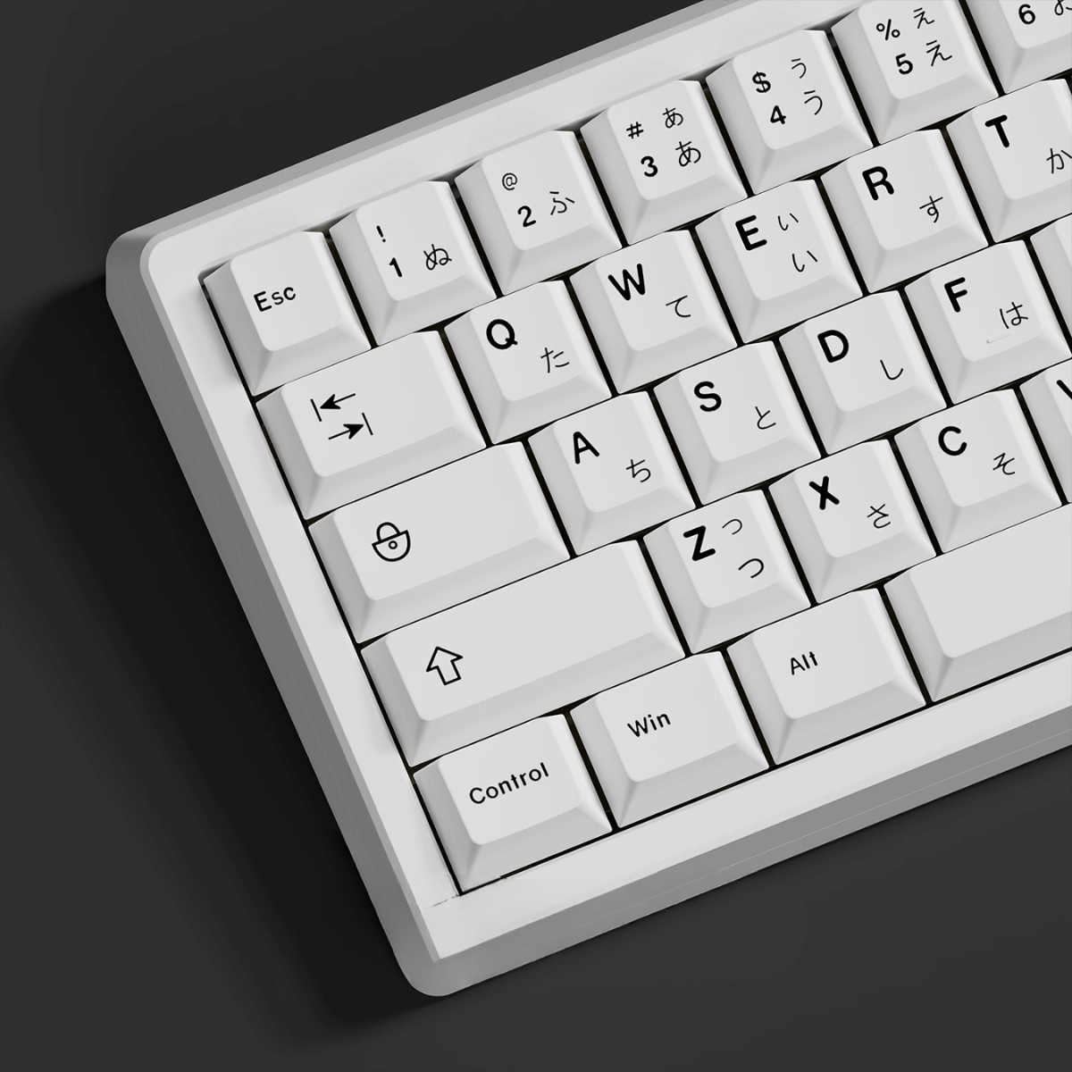 Keycap CMK PBT Black on White Song Ngữ