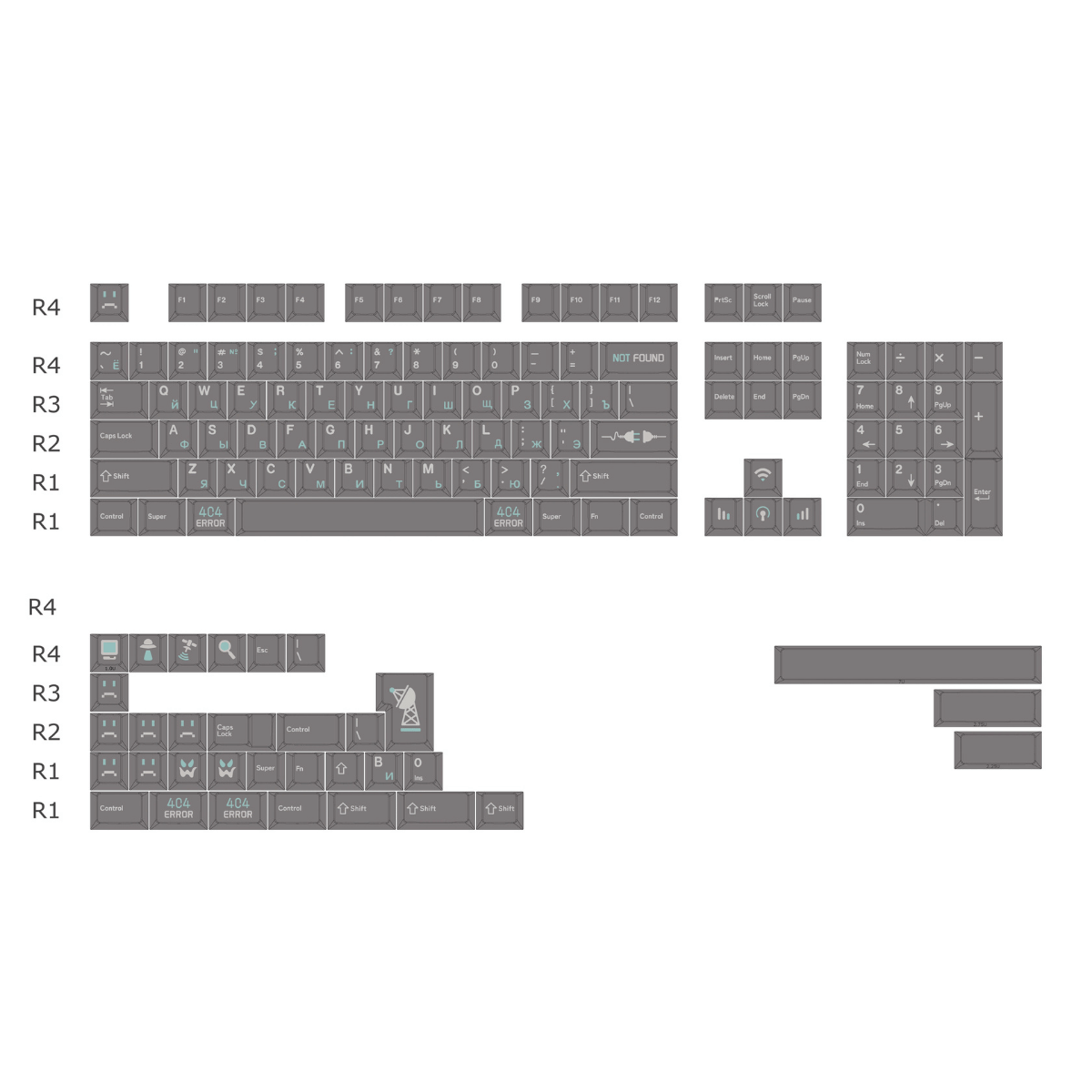 Keycap NDN Error 404 PBT Dye-sub Cherry Profile