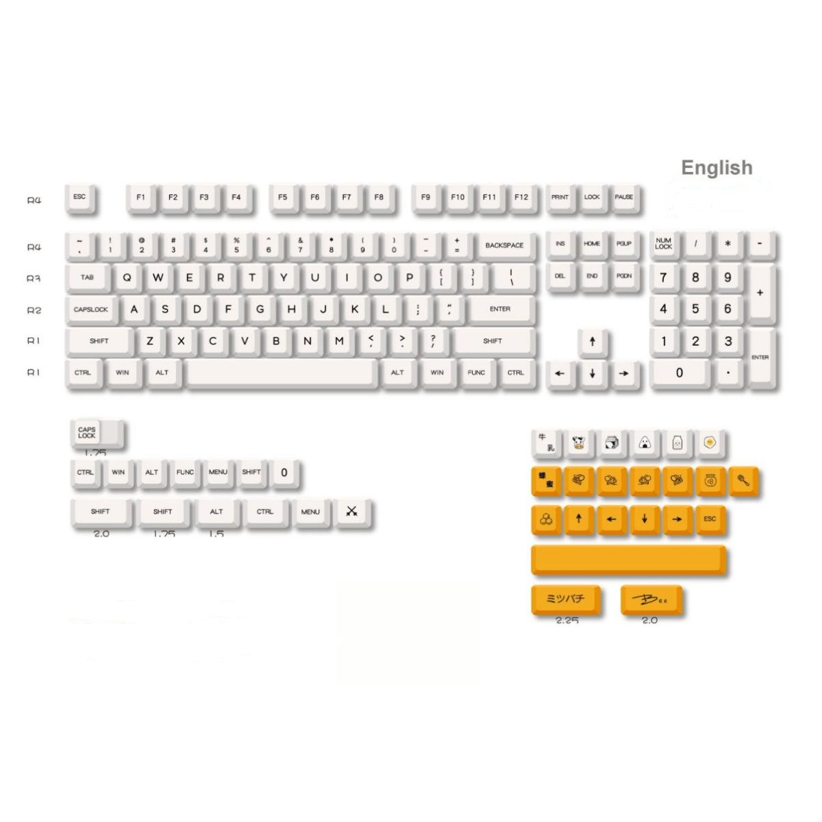 Keycap XDA PBT Honey Milk