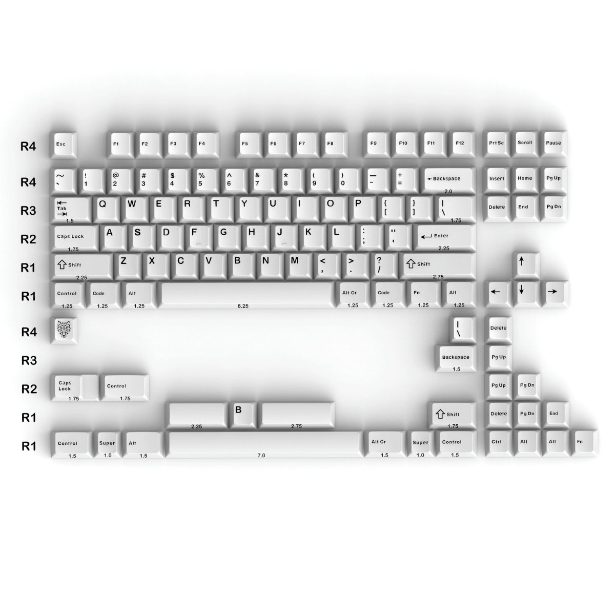 Keycap Aifei WoB BoW ABS Double-shot Cherry Profile