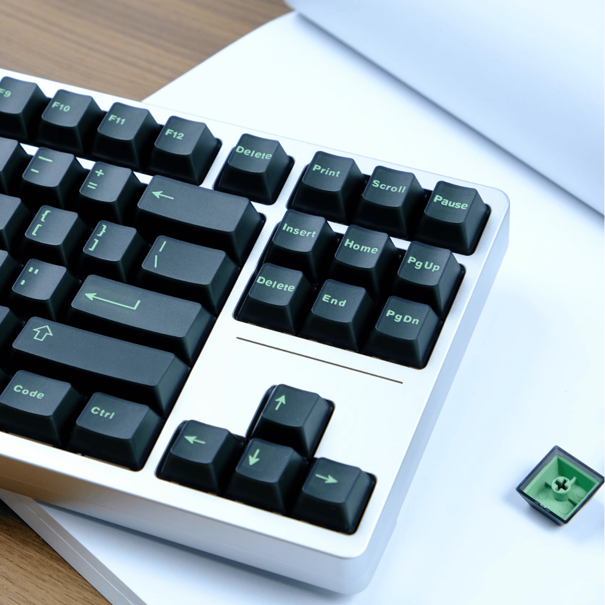 Keycap Aifei ABS Semi-transparent Dark Green ABS Double-shot Cherry Profile