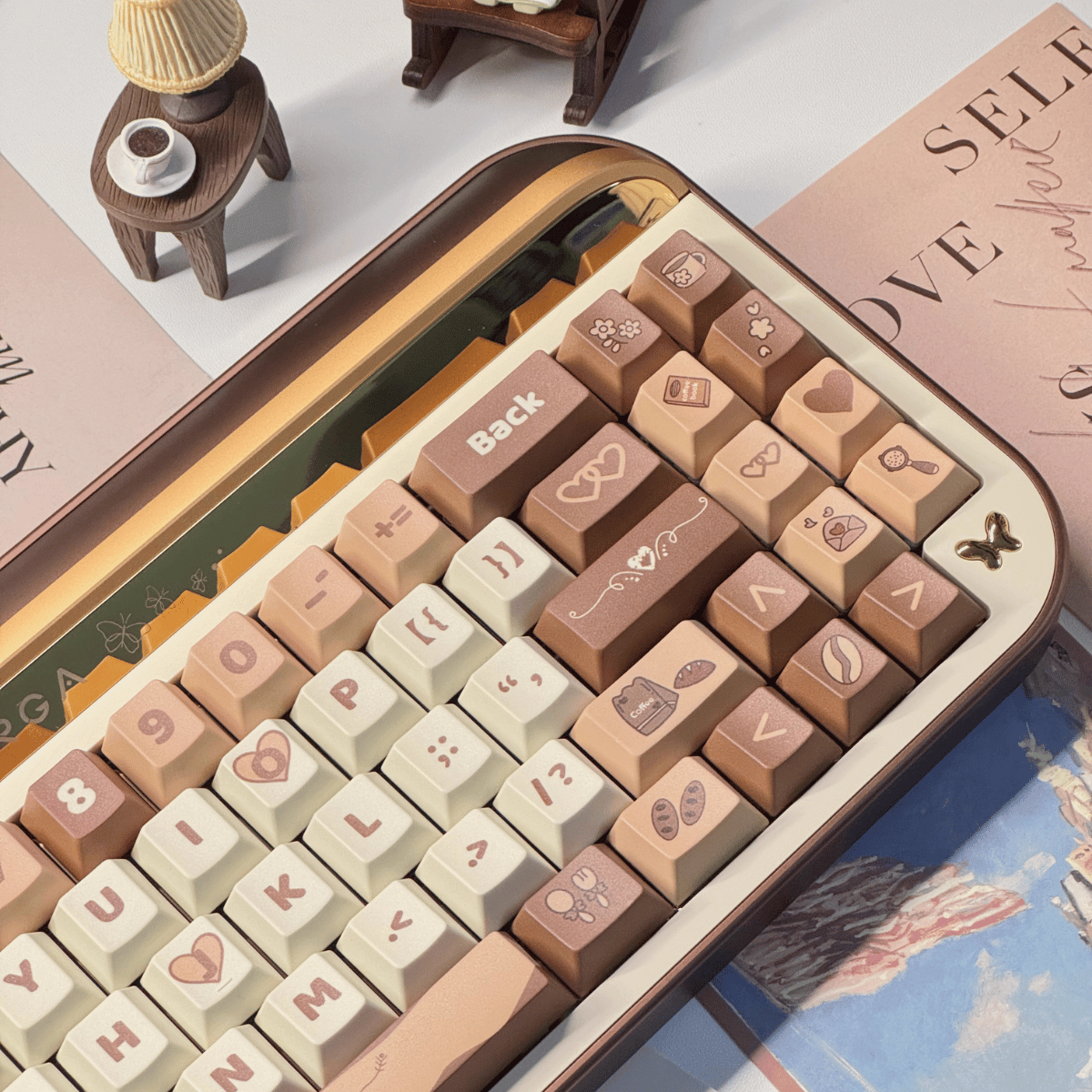 Keycap Caramel Macchiato PBT Dye-sub Cherry Profile