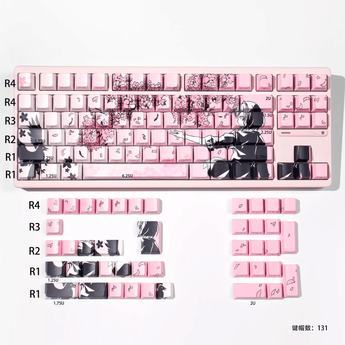 Keycap CMK Makima Sakura PBT Dye-sub Cherry Profile