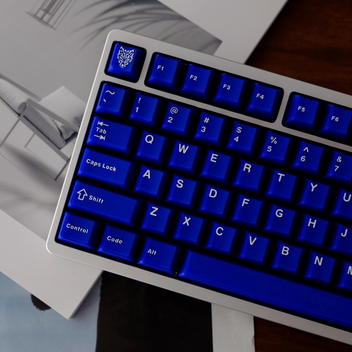 Keycap Aifei ABS Semi-transparent Klein Blue ABS Double-shot Cherry Profile