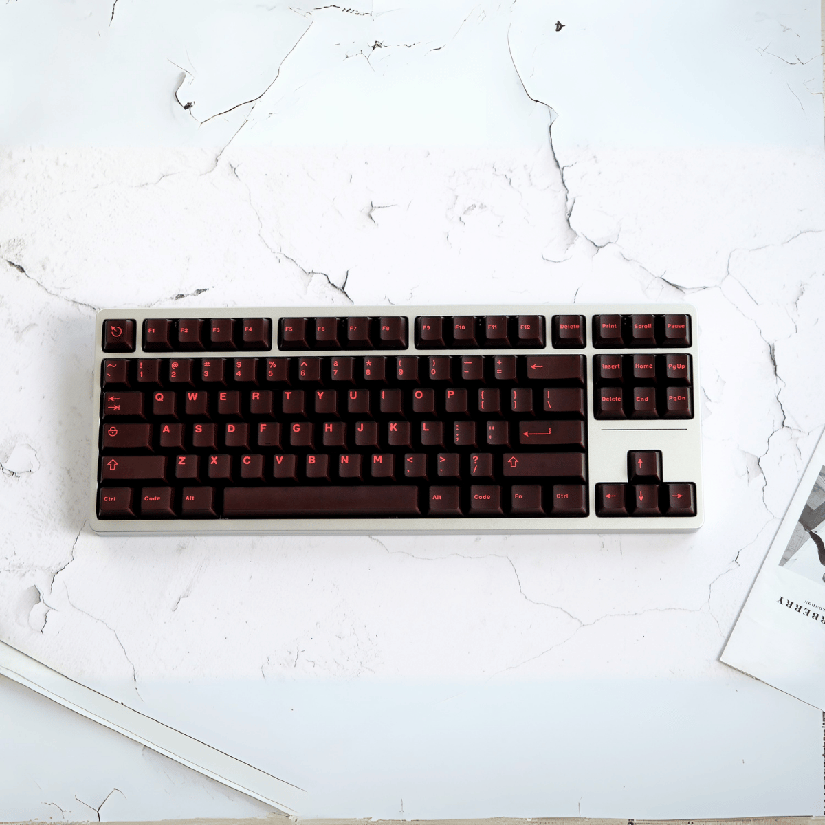 Keycap Aifei ABS Semi-transparent Red Neon ABS Double-shot Cherry Profile