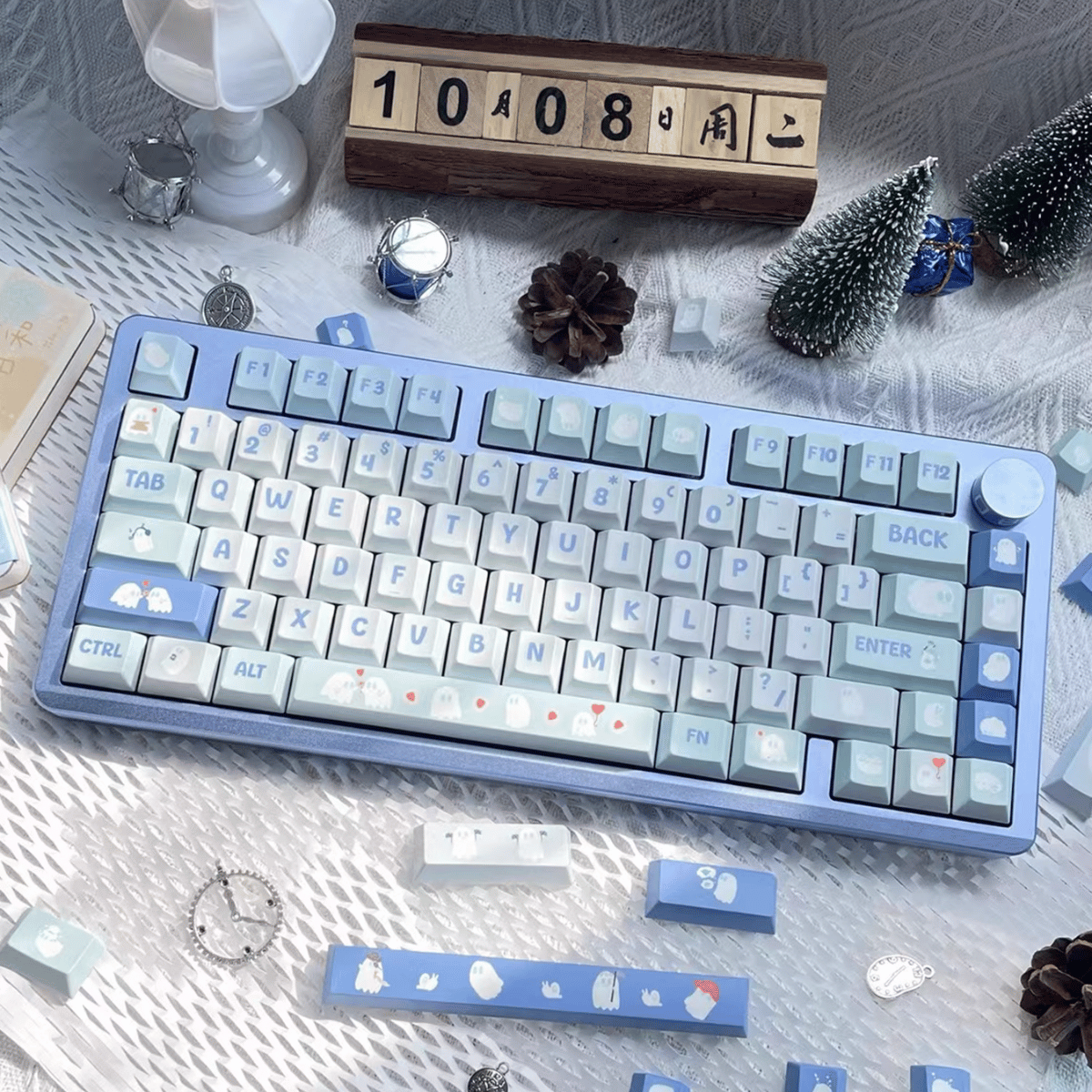 Keycap Blue Ghost PBT Dye-sub Cherry Profile