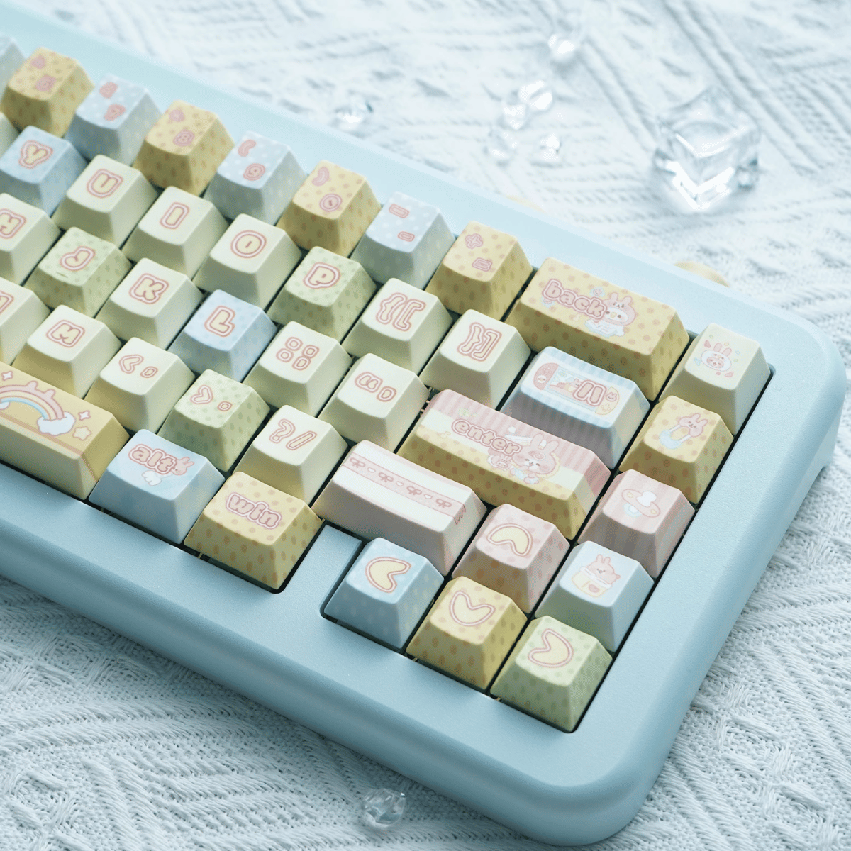 Keycap Rainbow Bunny PBT Dye-sub Cherry Profile
