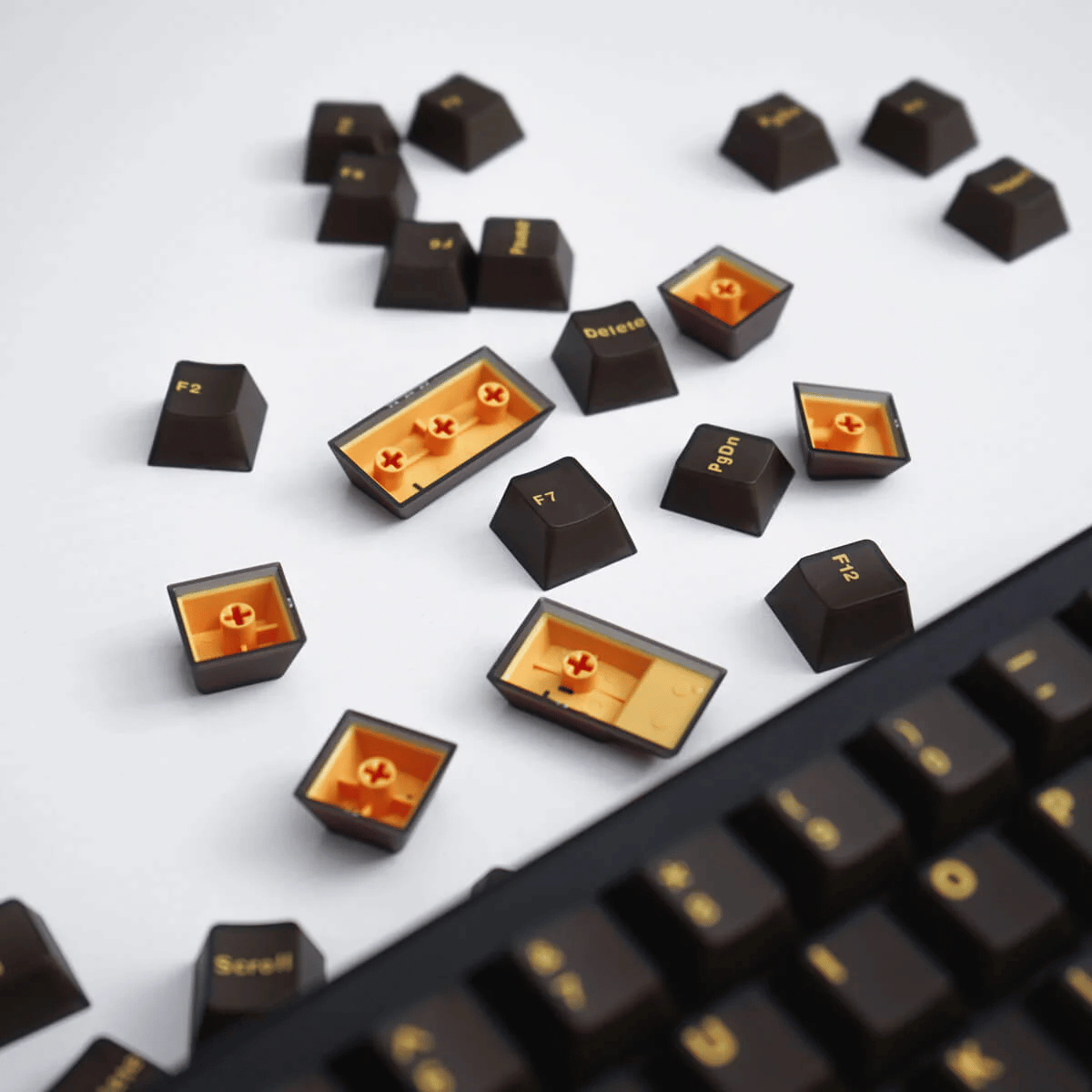 Keycap Aifei ABS Semi-transparent Black Gold ABS Double-shot Cherry Profile