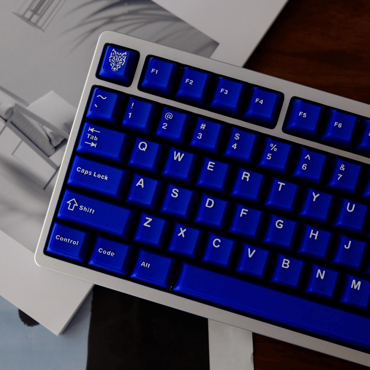 Keycap Aifei ABS Semi-transparent Klein Blue ABS Double-shot Cherry Profile