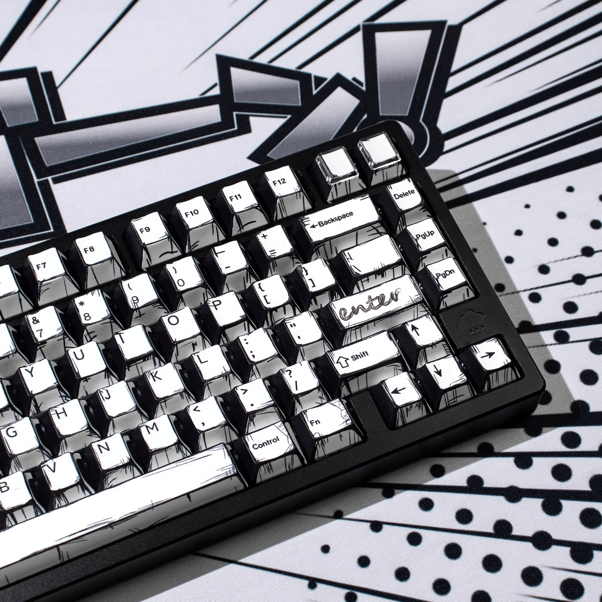 Keycap NDN Comic Style Monochrome PBT Dye-sub Cherry Profile