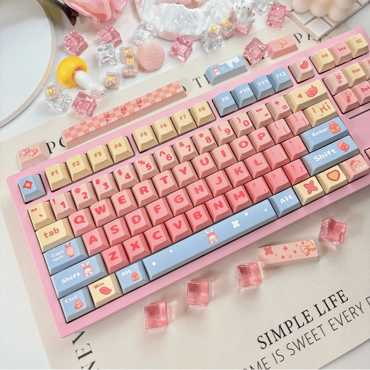 Keycap Lovely Bunny PBT Dye-sub Cherry Profile