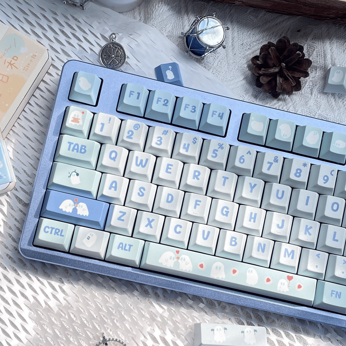 Keycap Blue Ghost PBT Dye-sub Cherry Profile