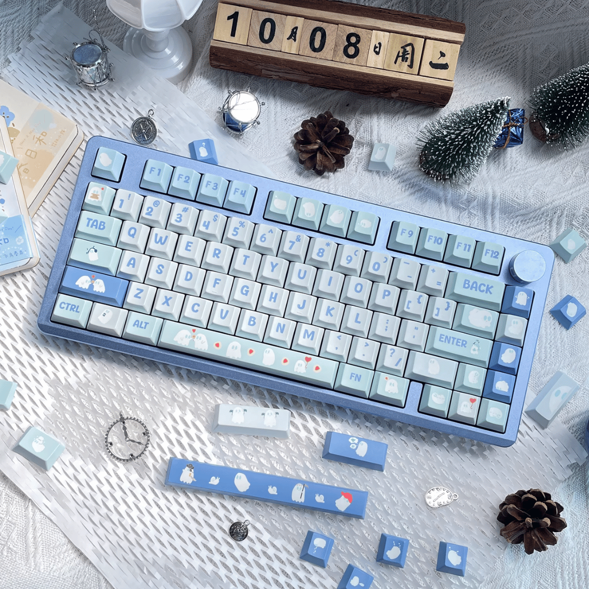 Keycap Blue Ghost PBT Dye-sub Cherry Profile