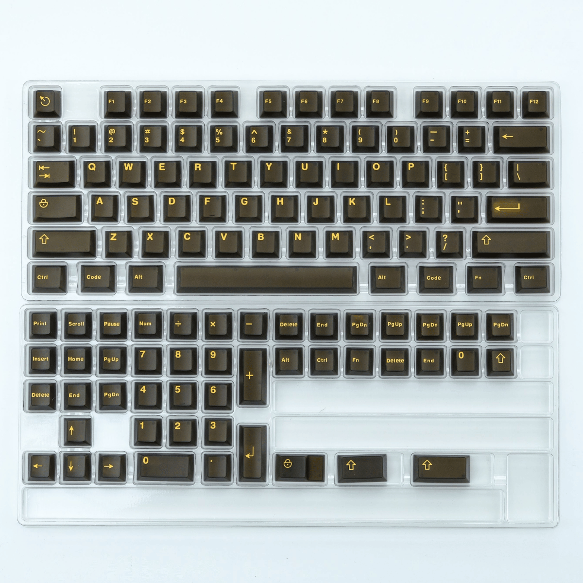 Keycap Aifei ABS Semi-transparent Black Gold ABS Double-shot Cherry Profile