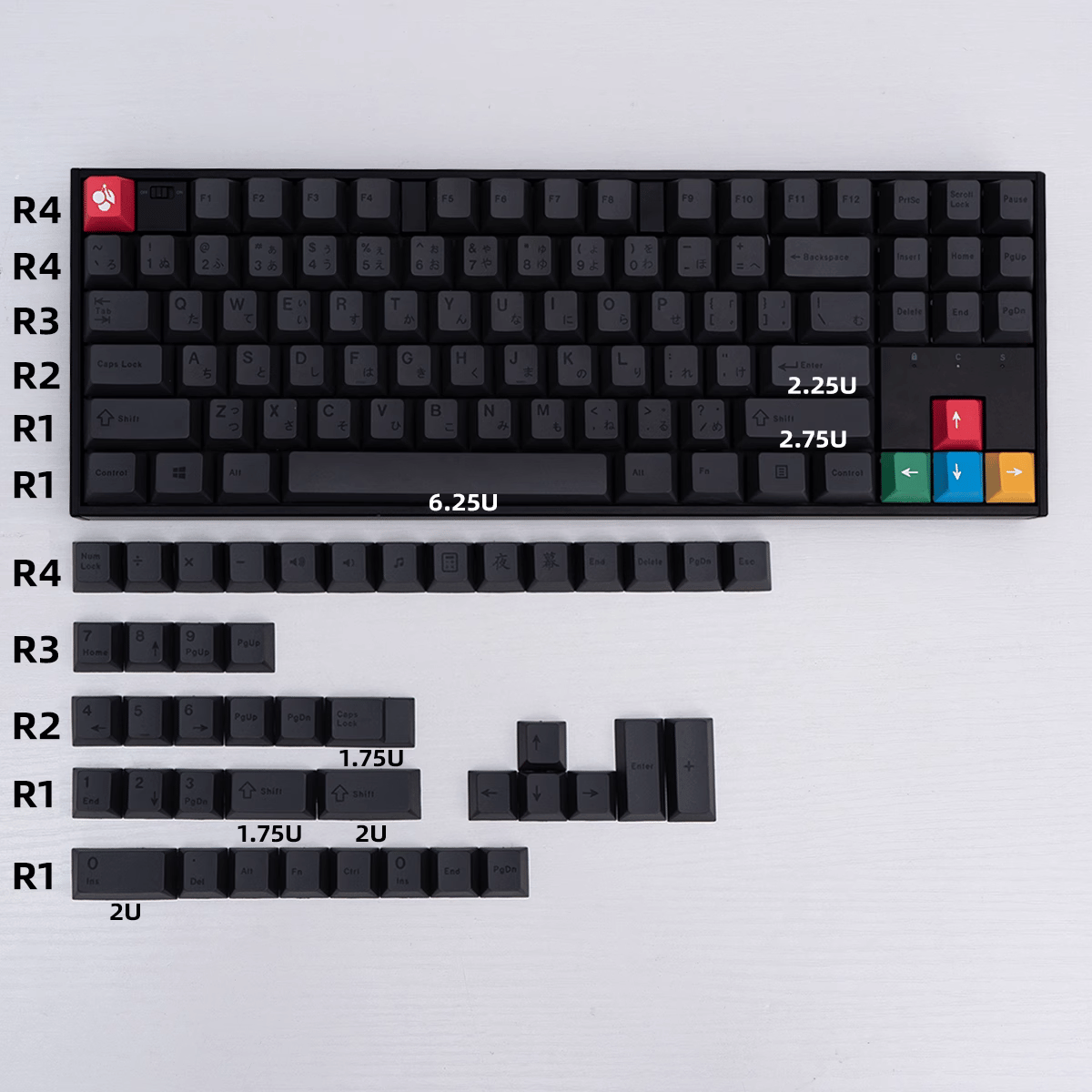Keycap CMK PBT Black On Gray
