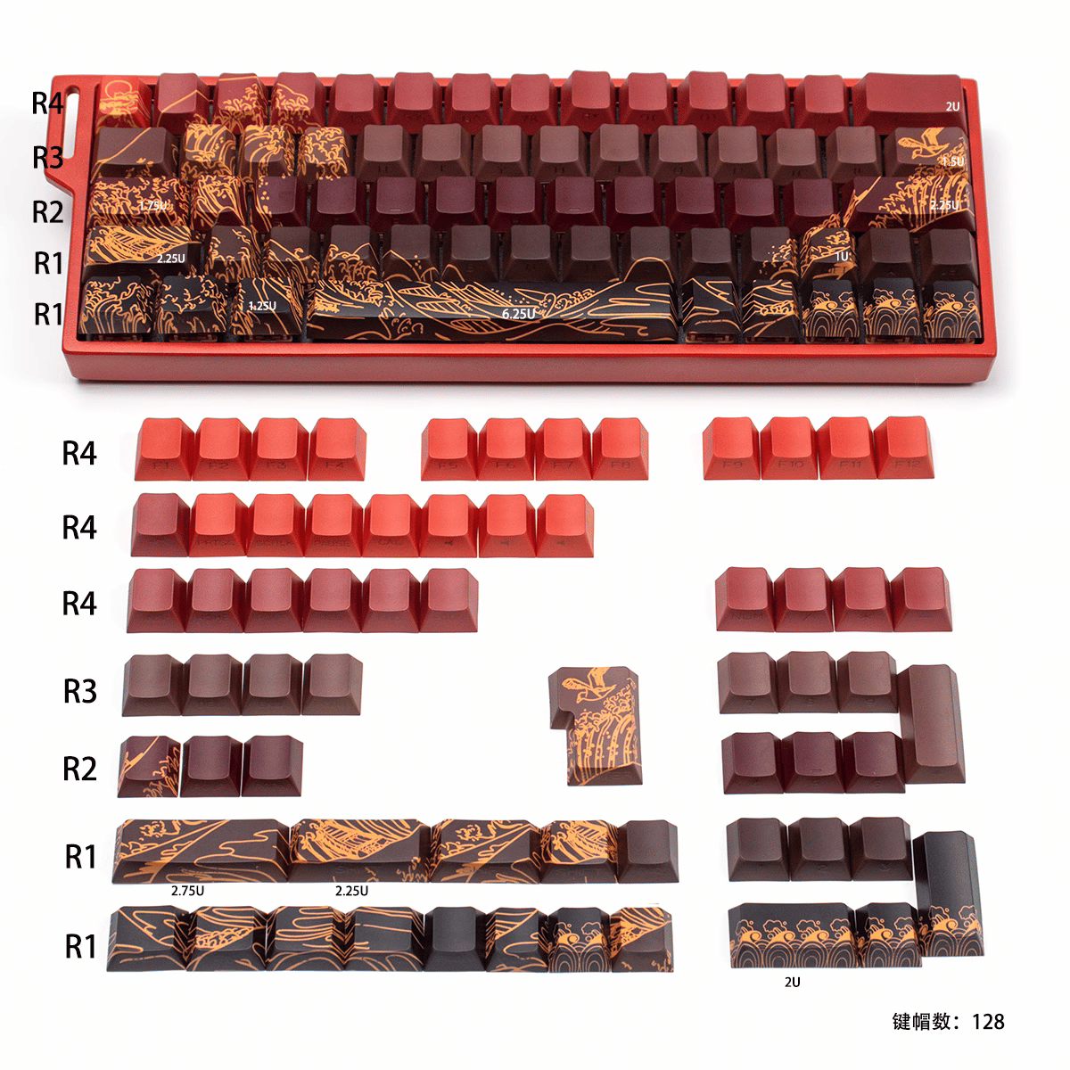 Keycap CMK Wave of Kanagawa PBT Dye-sub Cherry Profile
