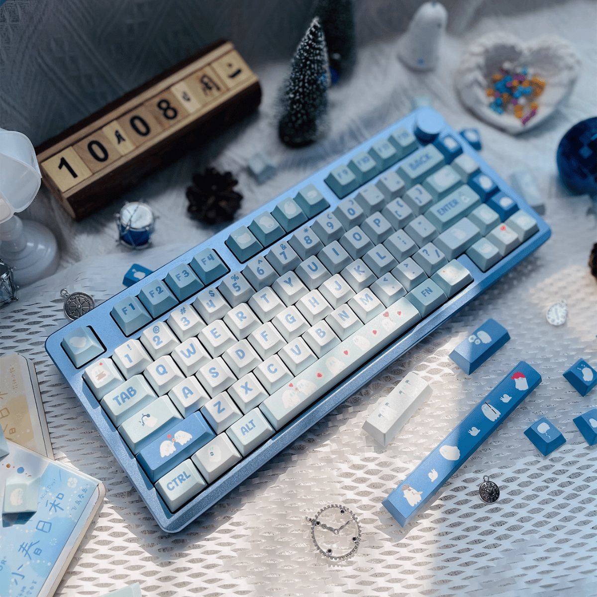 Keycap Blue Ghost PBT Dye-sub Cherry Profile