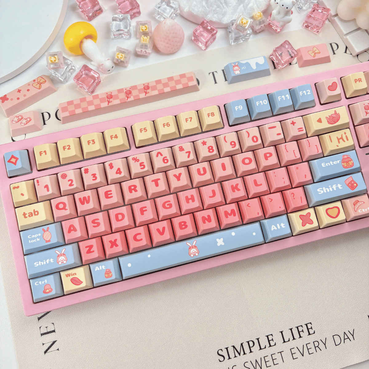 Keycap Lovely Bunny PBT Dye-sub Cherry Profile