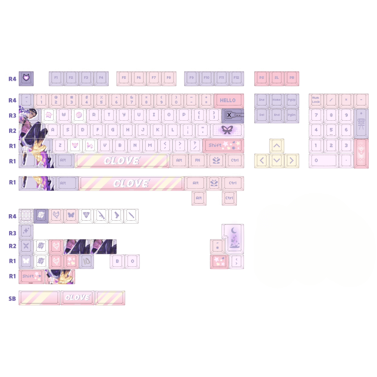 Keycap Clove Valorant PBT Dye-sub Cherry Profile