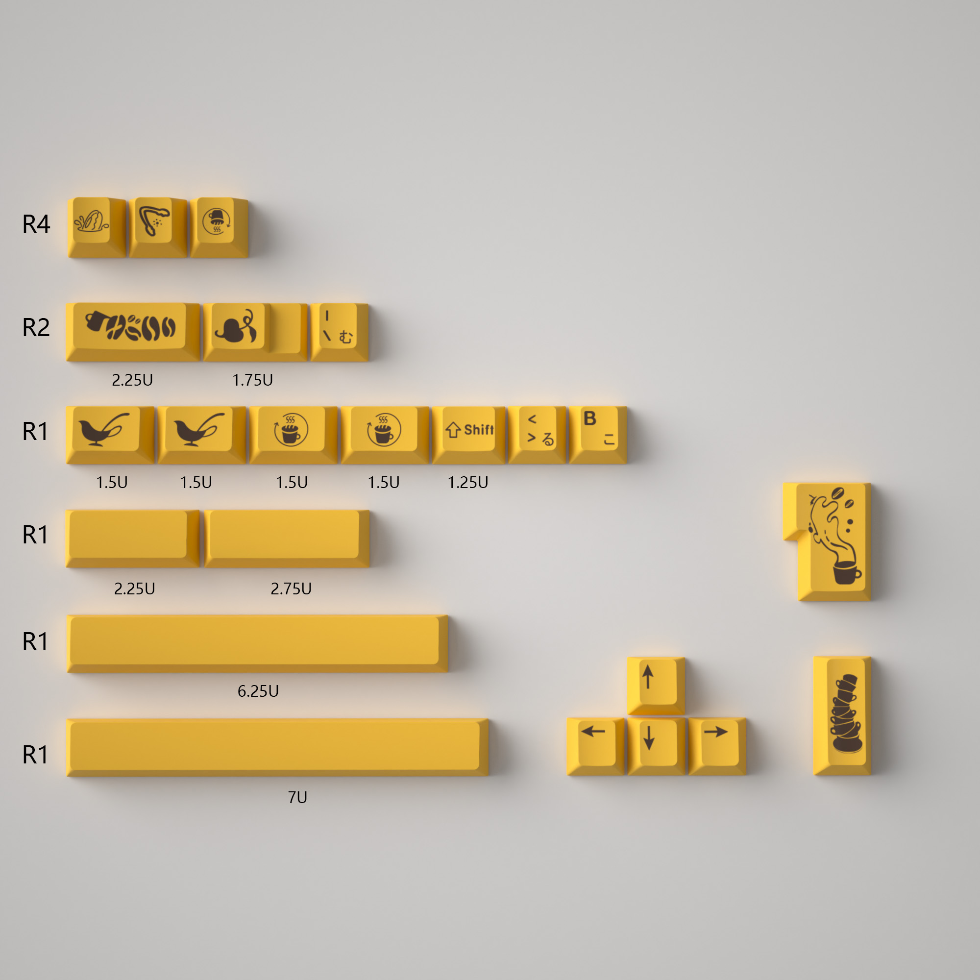 Keycap CMK PBT Afternoon Tea PBT Dye-sub Cherry Profile