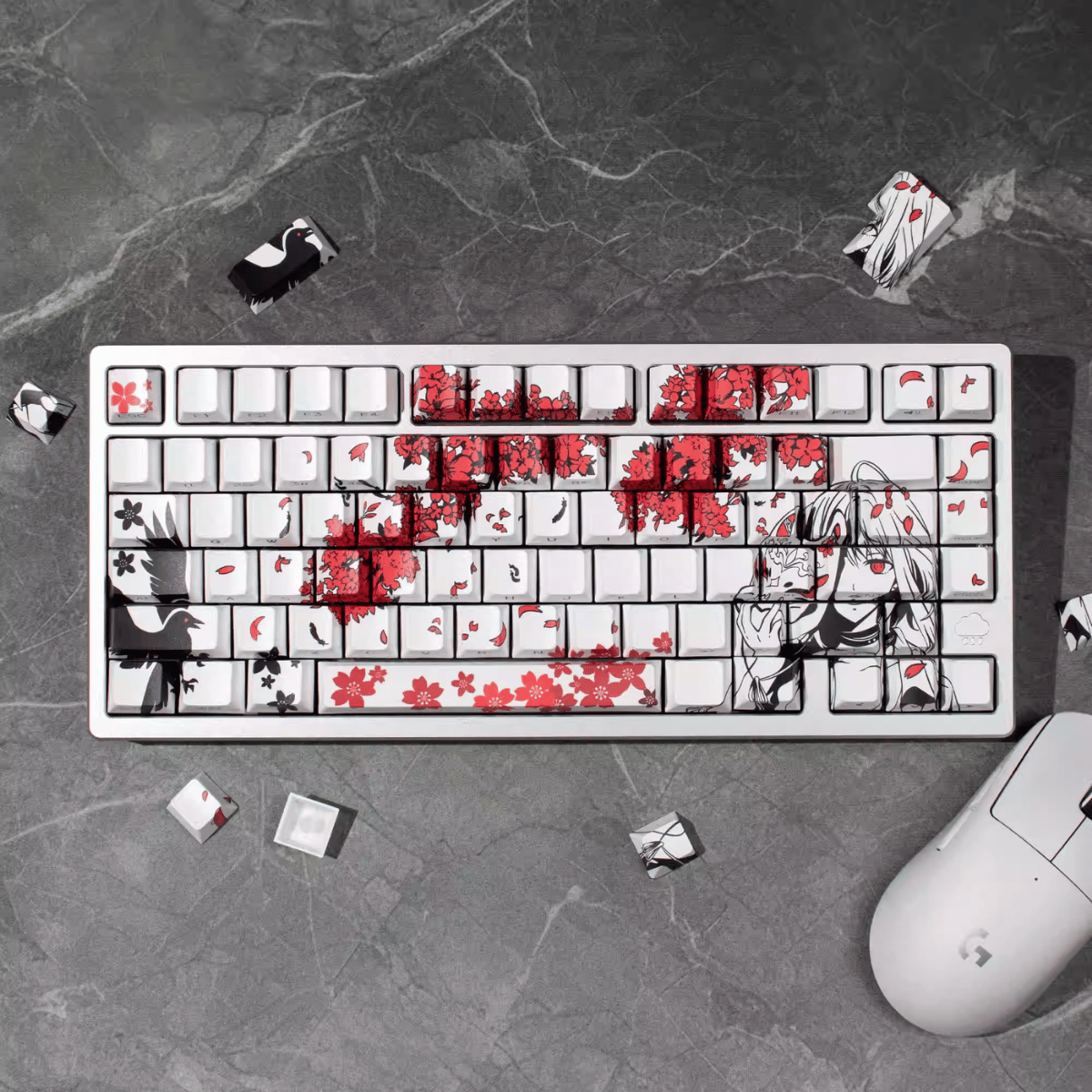 Keycap CMK Makima Fox Masked PBT Dye-sub Cherry Profile
