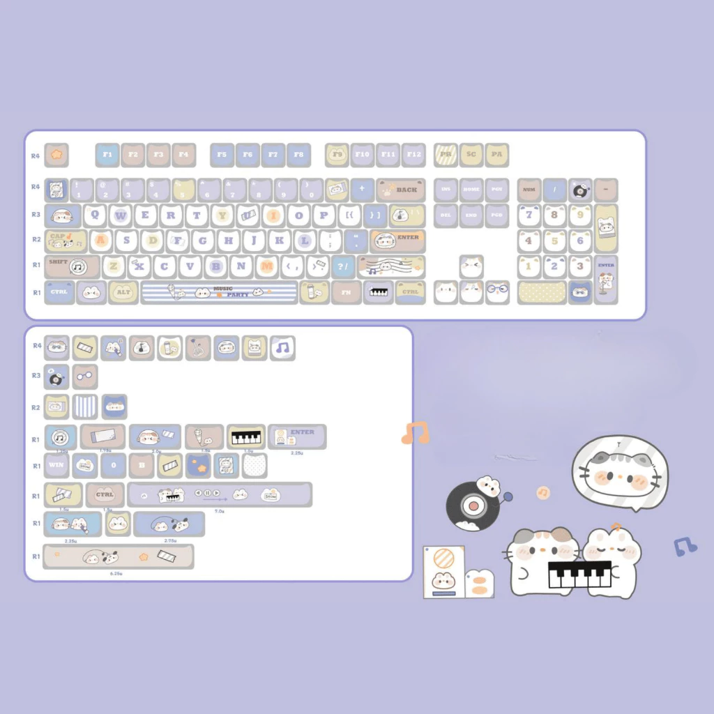 Keycap NDN Music Party PBT Dye-sub PDA Profile
