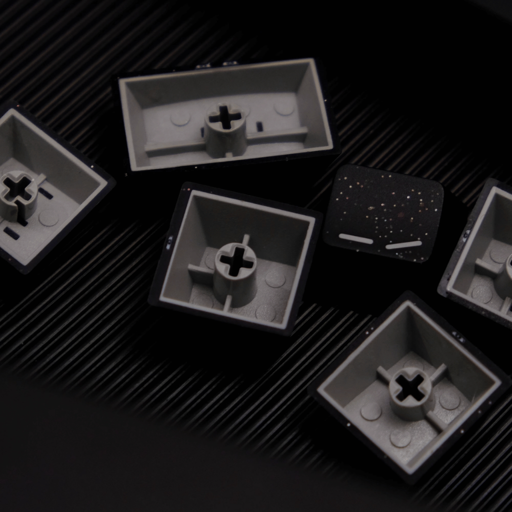 Keycap Aifei ABS Semi-transparent Glitter Black ABS Double-shot Cherry Profile
