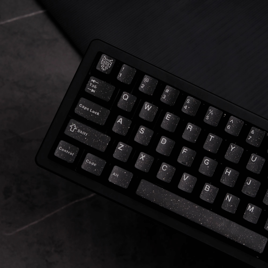 Keycap Aifei ABS Semi-transparent Glitter Black ABS Double-shot Cherry Profile