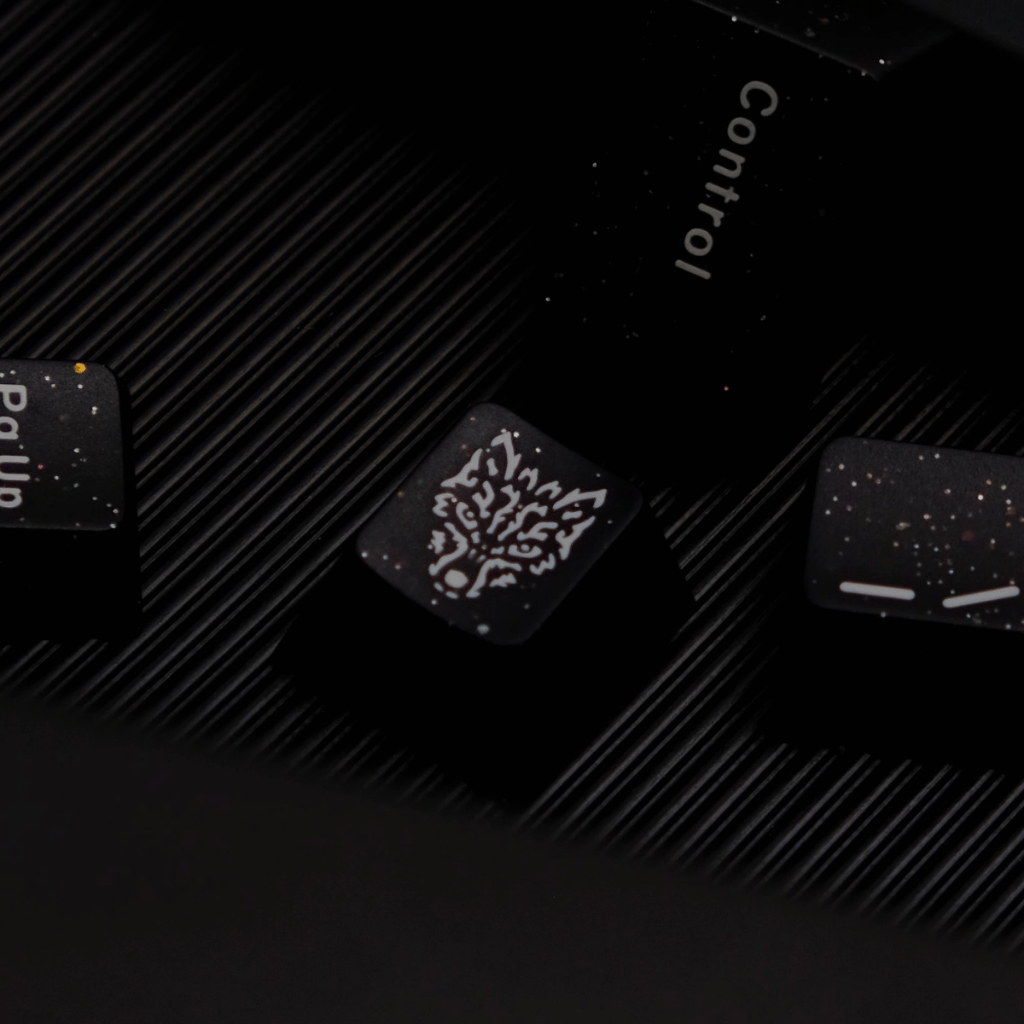 Keycap Aifei ABS Semi-transparent Glitter Black ABS Double-shot Cherry Profile