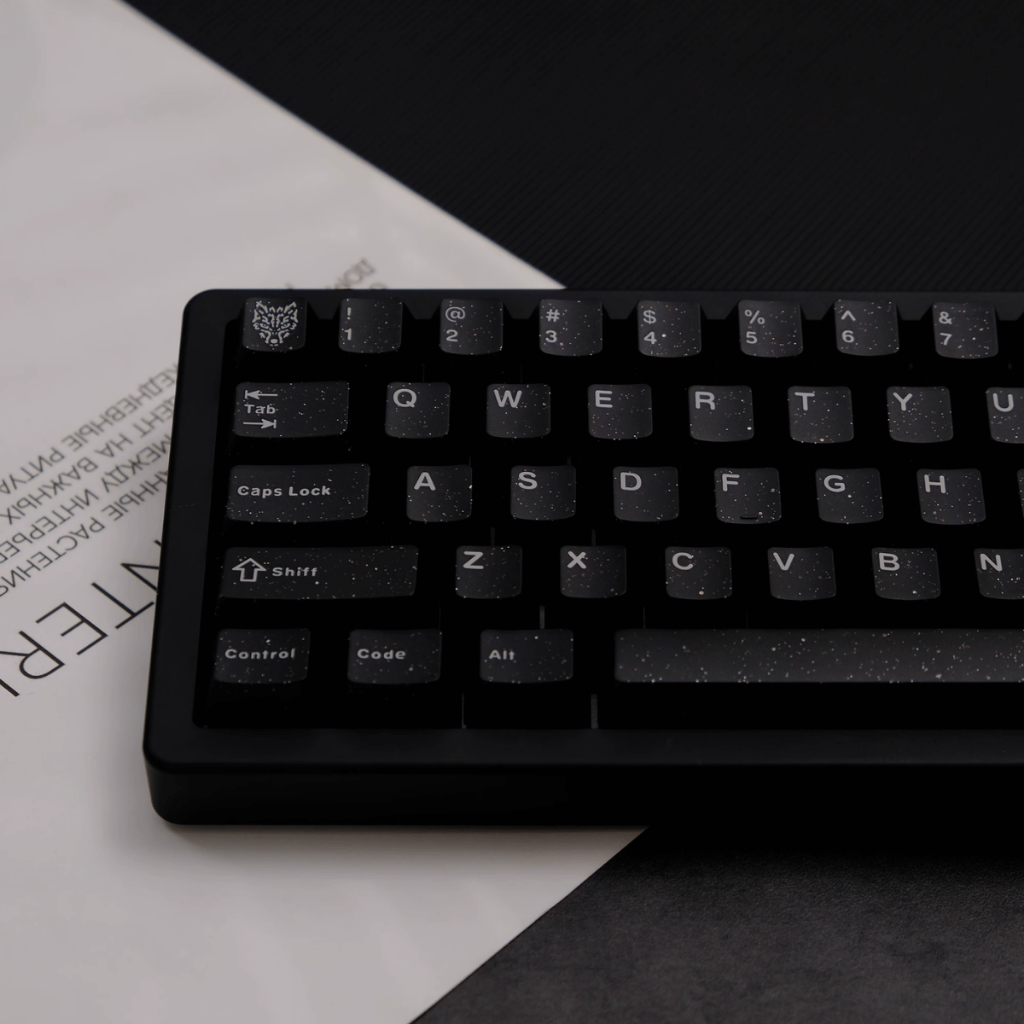 Keycap Aifei ABS Semi-transparent Glitter Black ABS Double-shot Cherry Profile