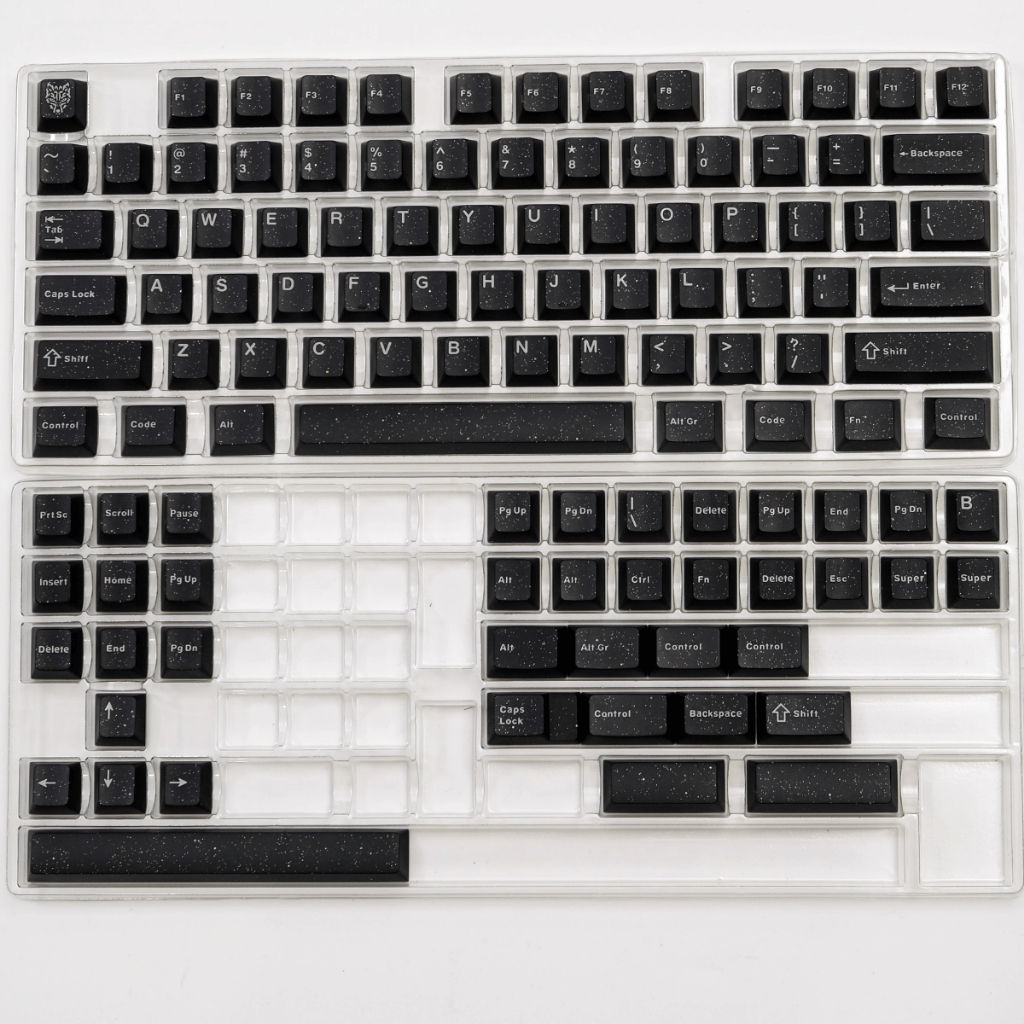 Keycap Aifei ABS Semi-transparent Glitter Black ABS Double-shot Cherry Profile