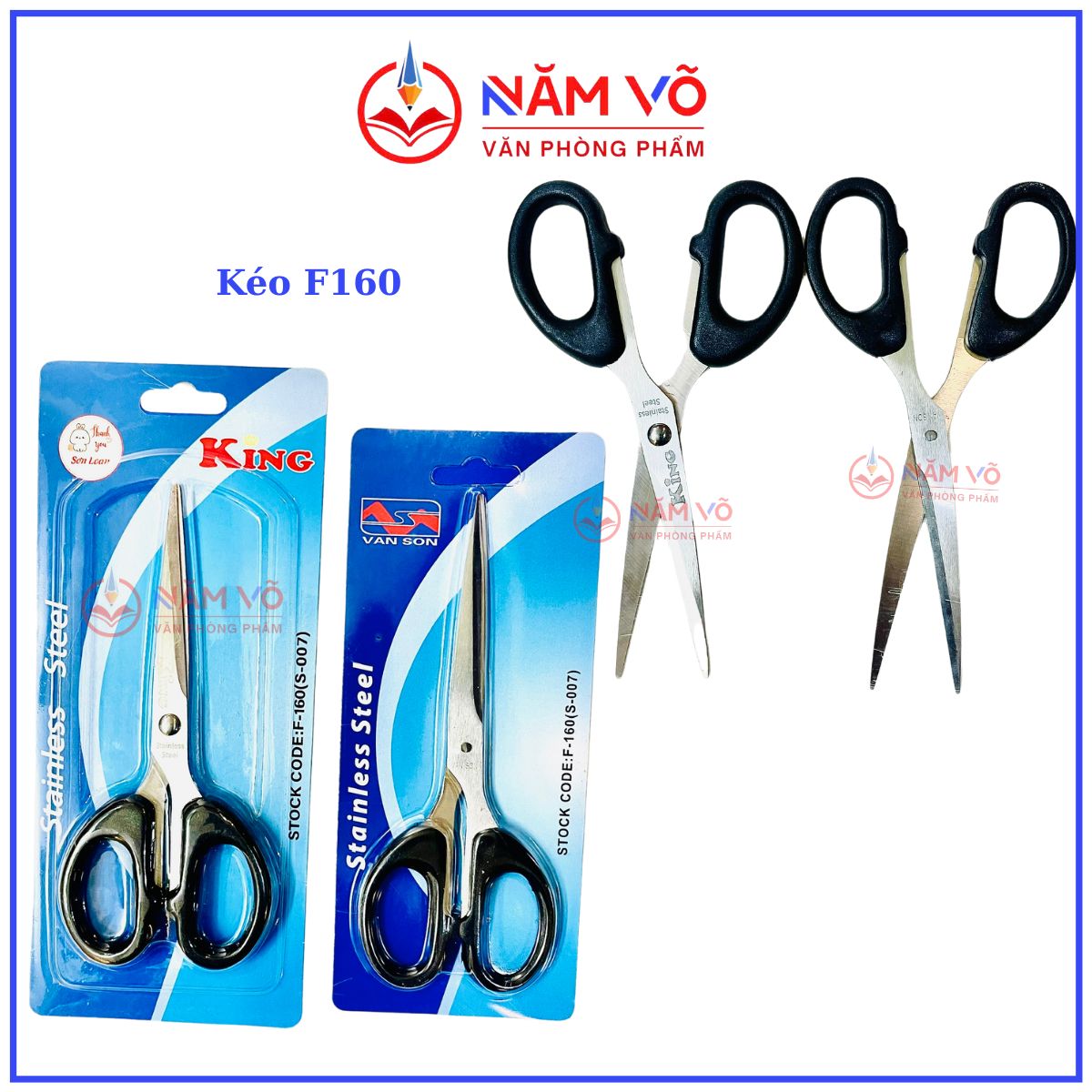 Kéo Văn Phòng Vân Sơn F160 (S007)(12 Cây/Hộp; 40 Hộp/Thùng)