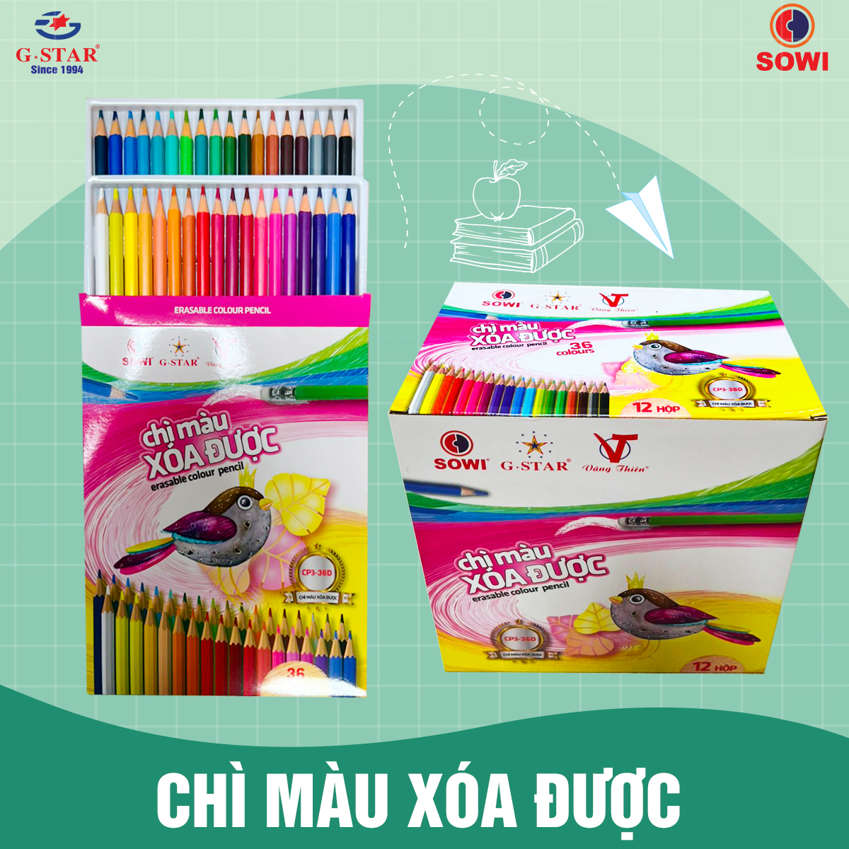 G-Star Bút Chì Màu Xoá Được Vỏ Nhựa CP3